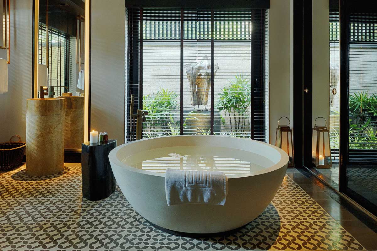 Freestanding bathtub in a villa at Nam Nghi Coral Peninsula Phu Quoc Resort